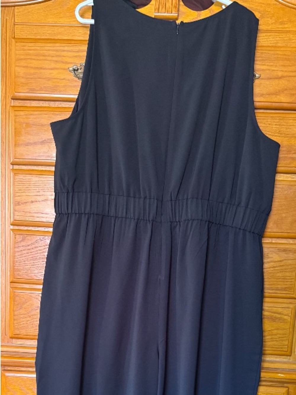 Skies Are Blue Curvy 3X Sleeveless Black Cowl Neck Jumpsuit - Modern Wide-Leg - Picture 5 of 13